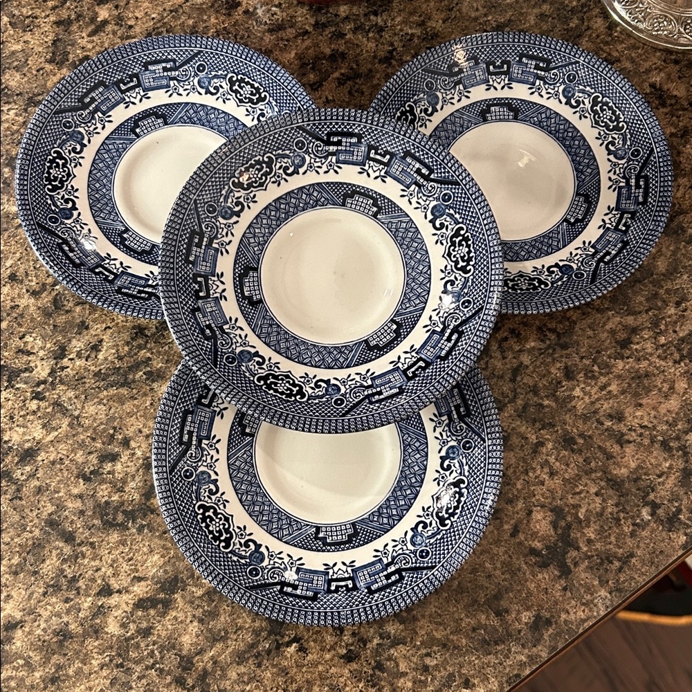 Blue and White Churchill Chinoiserie Small Plate Set